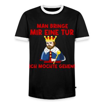 Man bringe mir eine Tür - Männer Kontrast-T-Shirt - Schwarz/Weiß - Vorne - AI Model Female 172 light (172cm) & AI Model Male 178 light (178cm)