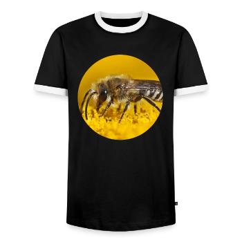 Honey Bee Bees Photography - Men's Ringer Shirt - black/white - Front - AI Model Female 172 light (172cm) & AI Model Male 178 light (178cm)