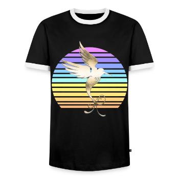 Hummingbird at sunset - Men's Ringer Shirt - black/white - Front - AI Model Female 172 light (172cm) & AI Model Male 178 light (178cm)