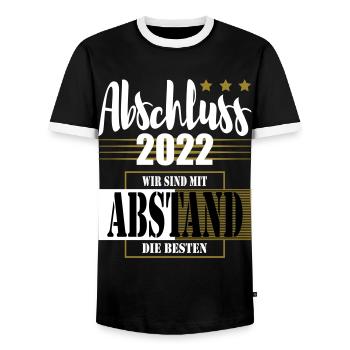 Abschluss 2022 Wir sind mit Abstand die Besten - Männer Kontrast-T-Shirt - Schwarz/Weiß - Vorne - AI Model Female 172 light (172cm) & AI Model Male 178 light (178cm)