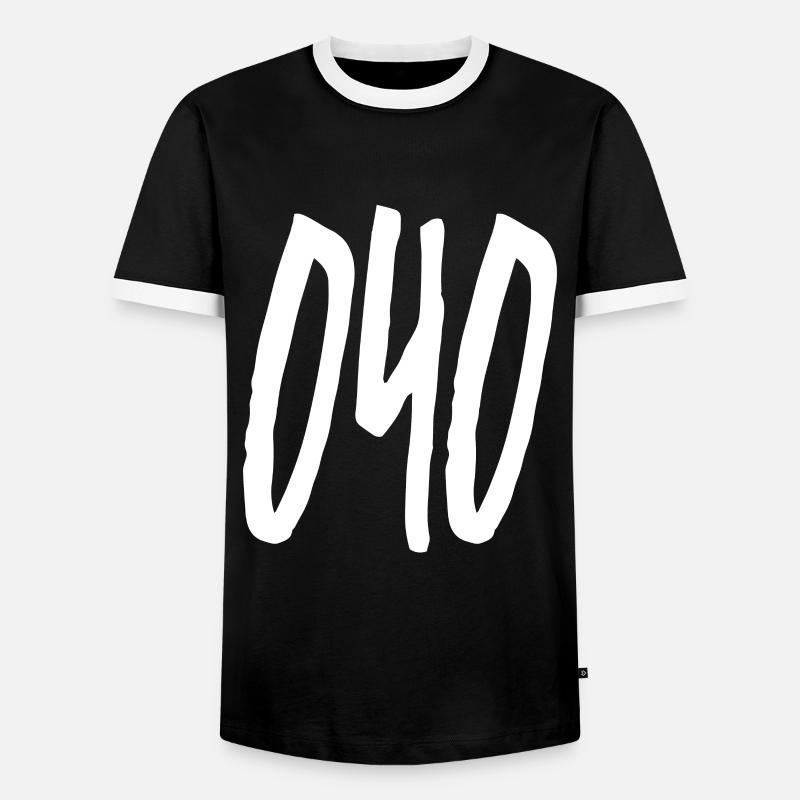 040 Hamburg area code - Men's Ringer Shirt - black/white