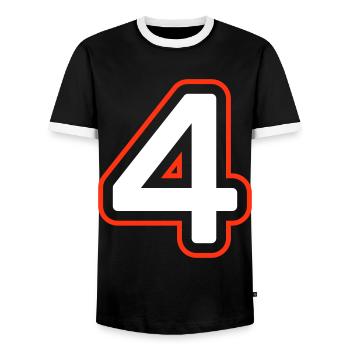 Symbole à 4 chiffres - T-shirt contrasté Homme - noir/blanc - Devant - AI Model Female 172 light (172cm) & AI Model Male 178 light (178cm)