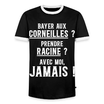 Citation Humour Jeu De Mots Prof De Français - T-shirt contrasté Homme - noir/blanc - Devant - AI Model Female 172 light (172cm) & AI Model Male 178 light (178cm)