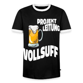 Projektleitung Vollsuff Vatertag Männerabend - Männer Kontrast-T-Shirt - Schwarz/Weiß - Vorne - AI Model Female 172 light (172cm) & AI Model Male 178 light (178cm)