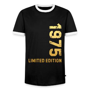50e anniversaire 1975 Édition limitée - T-shirt contrasté Homme - noir/blanc - Devant - AI Model Female 172 light (172cm) & AI Model Male 178 light (178cm)