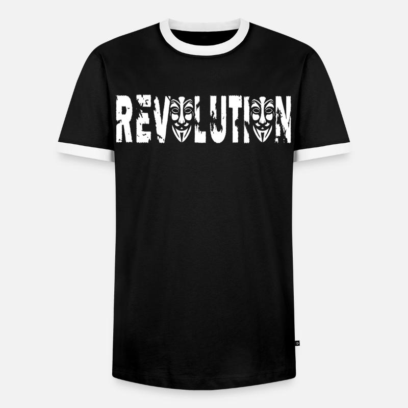 Anonymous revolution - Men's Ringer Shirt - black/white