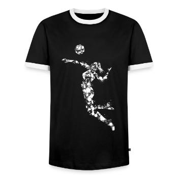 Volleyball Design for girls and women - Men's Ringer Shirt - black/white - Front - AI Model Female 172 light (172cm) & AI Model Male 178 light (178cm)