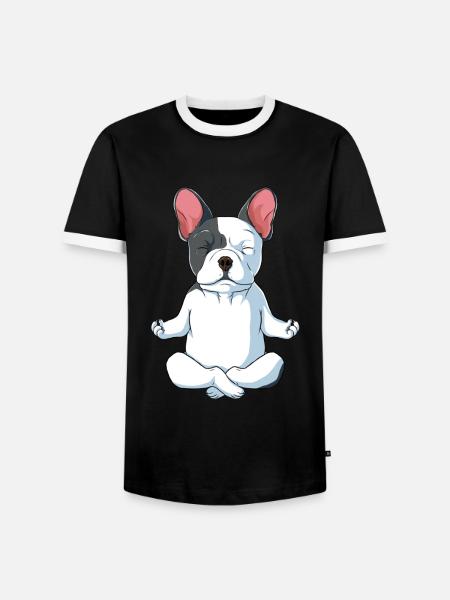 Fransk Bulldog Fransk Bulldog gave - Herre kontrast-T-shirt - sort/hvid