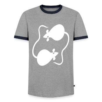 Mäuse - Männer Kontrast-T-Shirt - Grau/Navy  - Vorne - AI Model Female 172 light (172cm) & AI Model Male 178 light (178cm)