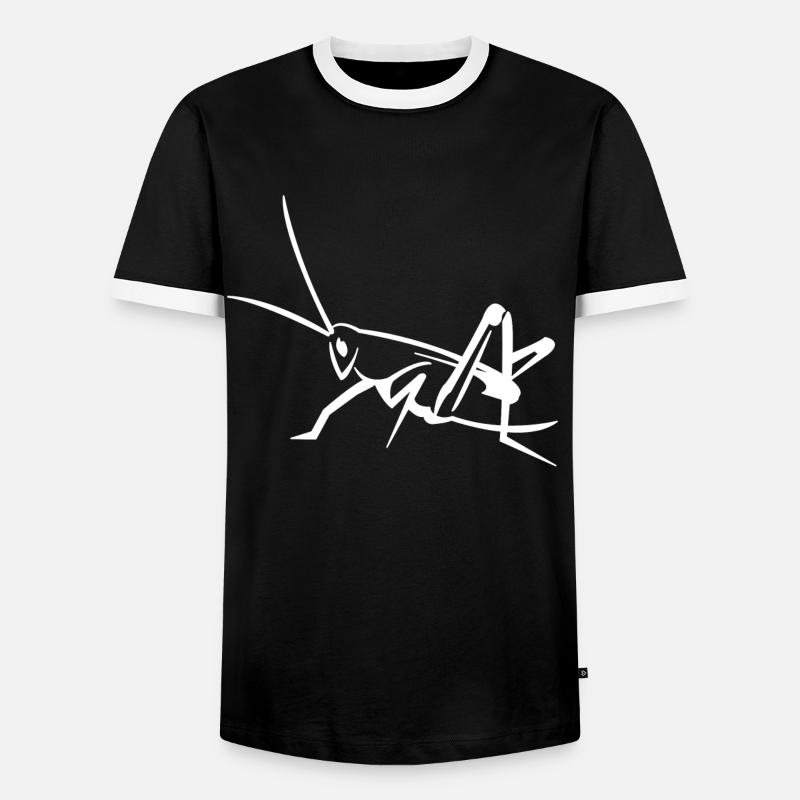 grasshopper - Men's Ringer Shirt - black/white