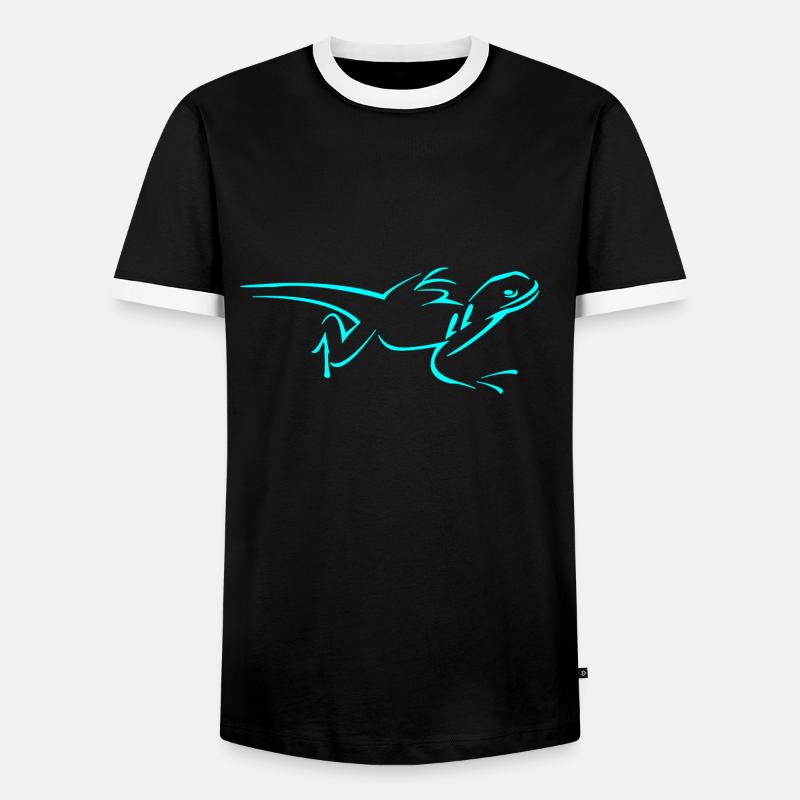 lizard - Men's Ringer Shirt - black/white