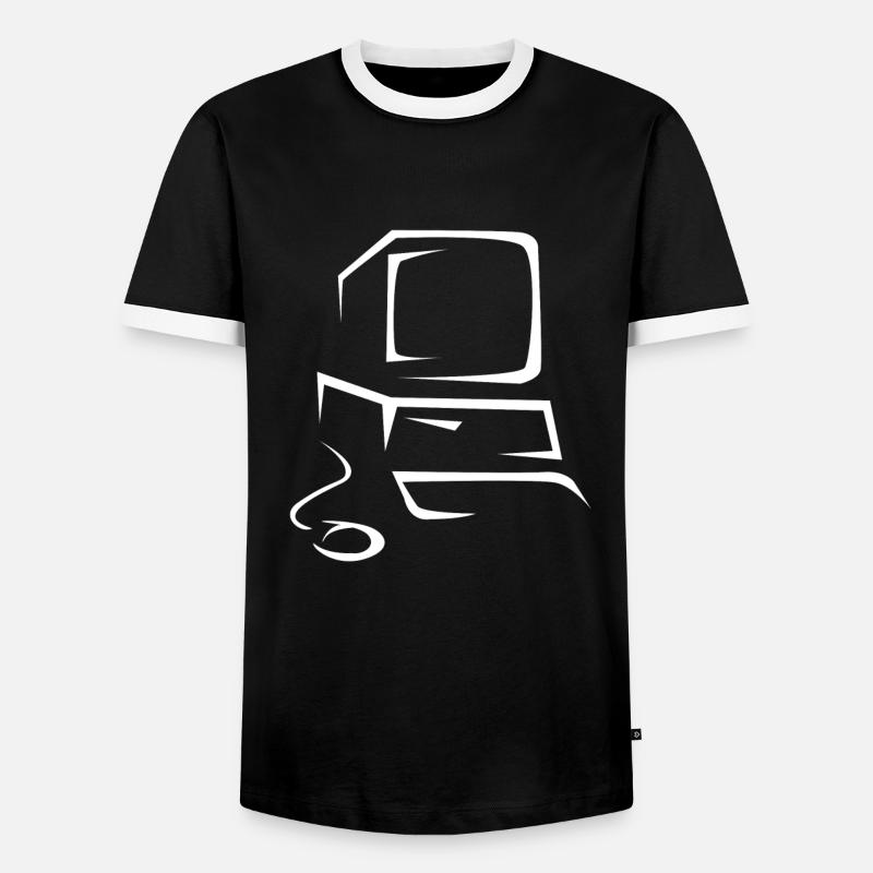 Old computer - Men's Ringer Shirt - black/white