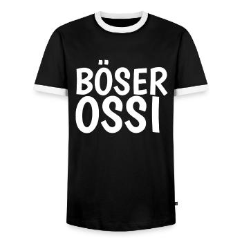 Böser Ossi - Männer Kontrast-T-Shirt - Schwarz/Weiß - Vorne - AI Model Female 172 light (172cm) & AI Model Male 178 light (178cm)