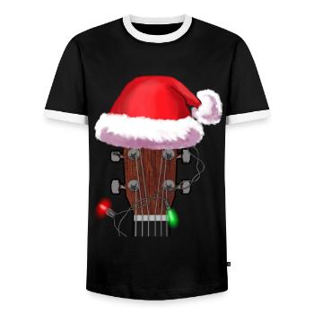 Noël cadeau musicien idée cadeau de Noël - T-shirt contrasté Homme - noir/blanc - Devant - AI Model Female 172 light (172cm) & AI Model Male 178 light (178cm)
