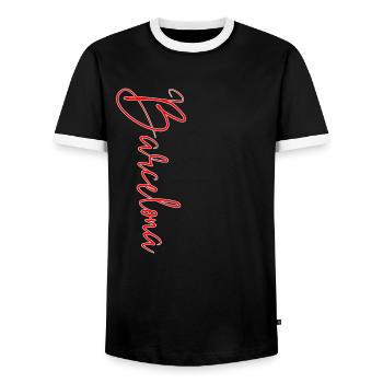 Barcelone - T-shirt contrasté Homme - noir/blanc - Devant - AI Model Female 172 light (172cm) & AI Model Male 178 light (178cm)