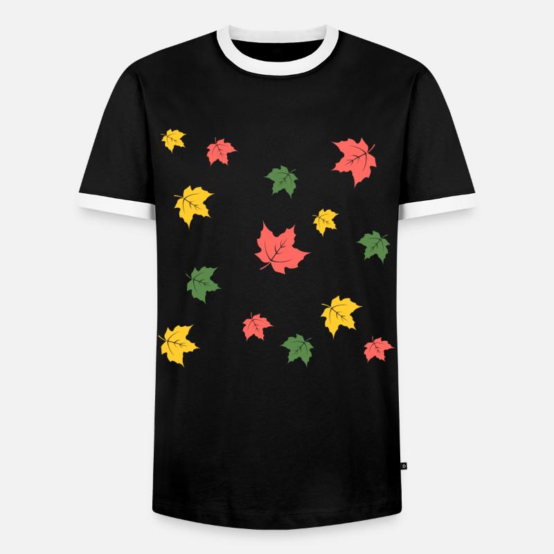 autumn leaves - Men's Ringer Shirt - black/white