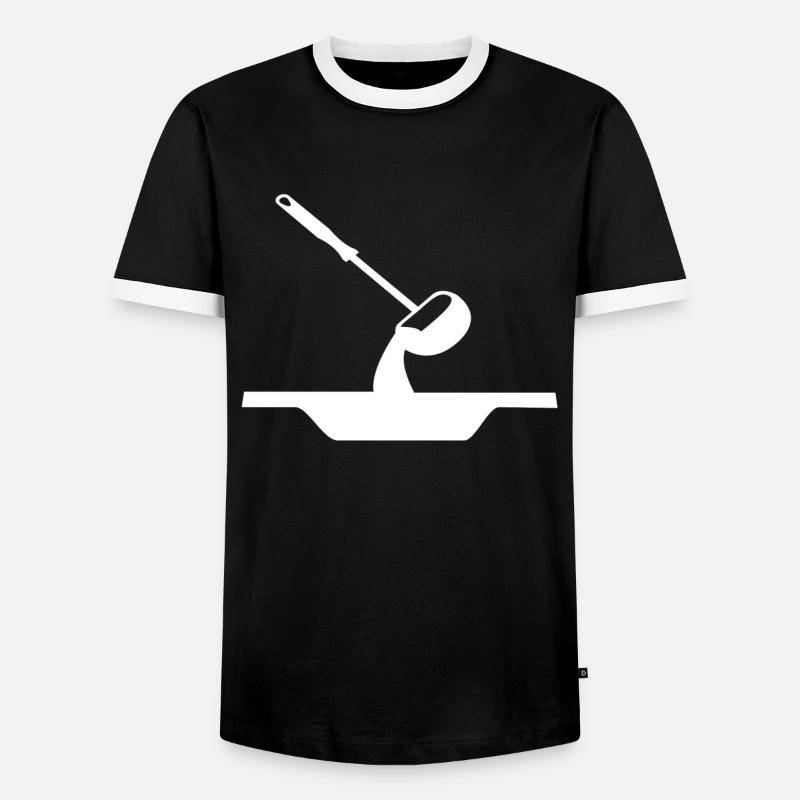 Soup soup spoon - Men's Ringer Shirt - black/white