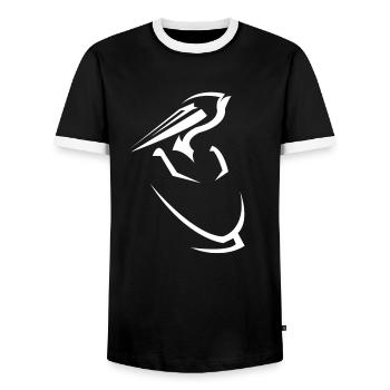 Conception de pélican - T-shirt contrasté Homme - noir/blanc - Devant - AI Model Female 172 light (172cm) & AI Model Male 178 light (178cm)
