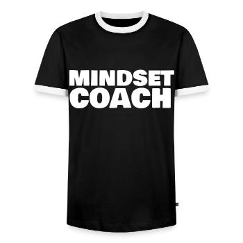 Mindset Coach - Männer Kontrast-T-Shirt - Schwarz/Weiß - Vorne - AI Model Female 172 light (172cm) & AI Model Male 178 light (178cm)