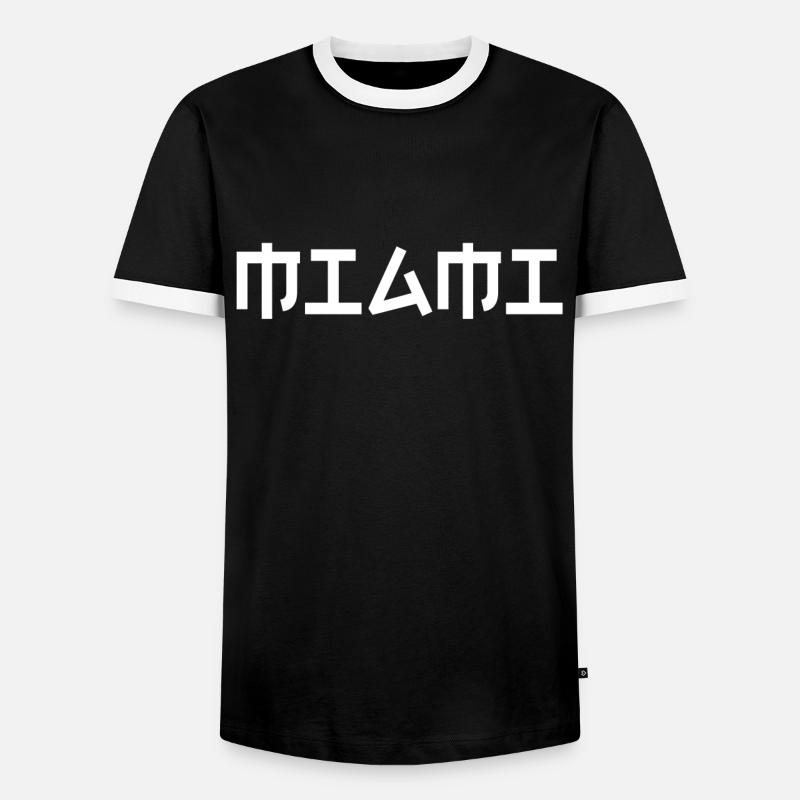 Miami - Männer Kontrast-T-Shirt - Schwarz/Weiß
