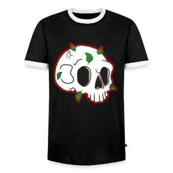 Conception de crâne - T-shirt contrasté Homme - noir/blanc - Devant - AI Model Female 172 light (172cm) & AI Model Male 178 light (178cm)