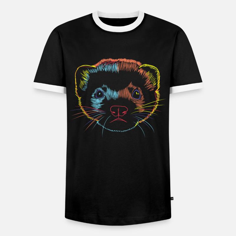Frettchen - Männer Kontrast-T-Shirt - Schwarz/Weiß