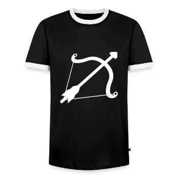 Pfeil und Bogen - Männer Kontrast-T-Shirt - Schwarz/Weiß - Vorne - AI Model Female 172 light (172cm) & AI Model Male 178 light (178cm)