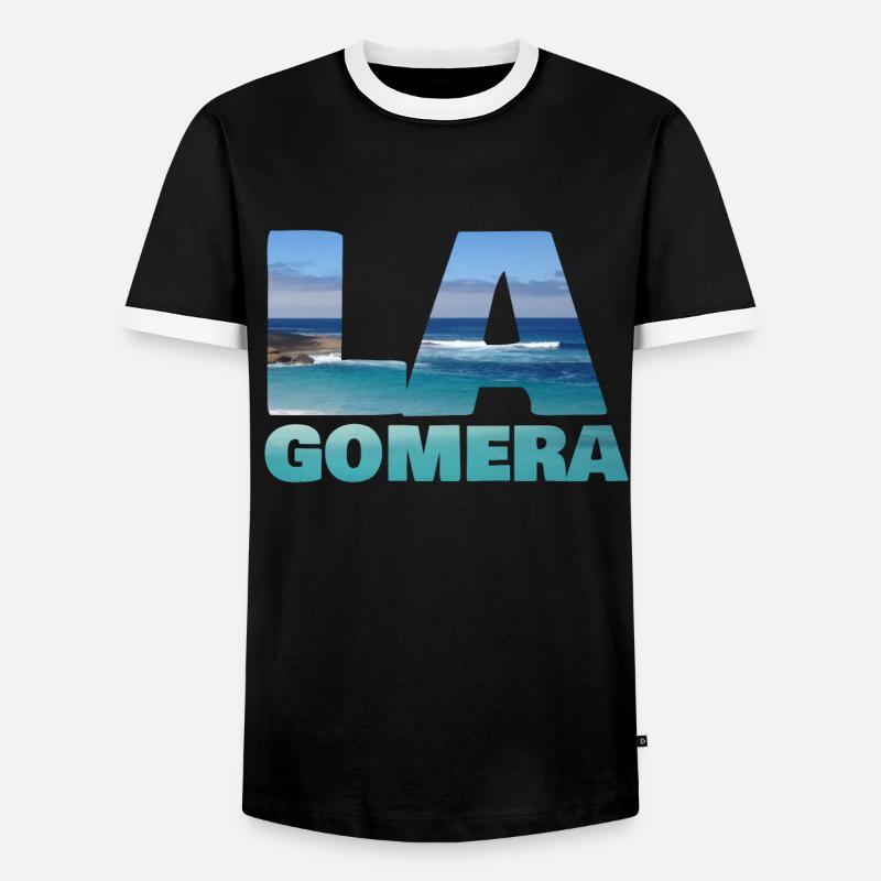 La Gomera - Männer Kontrast-T-Shirt - Schwarz/Weiß