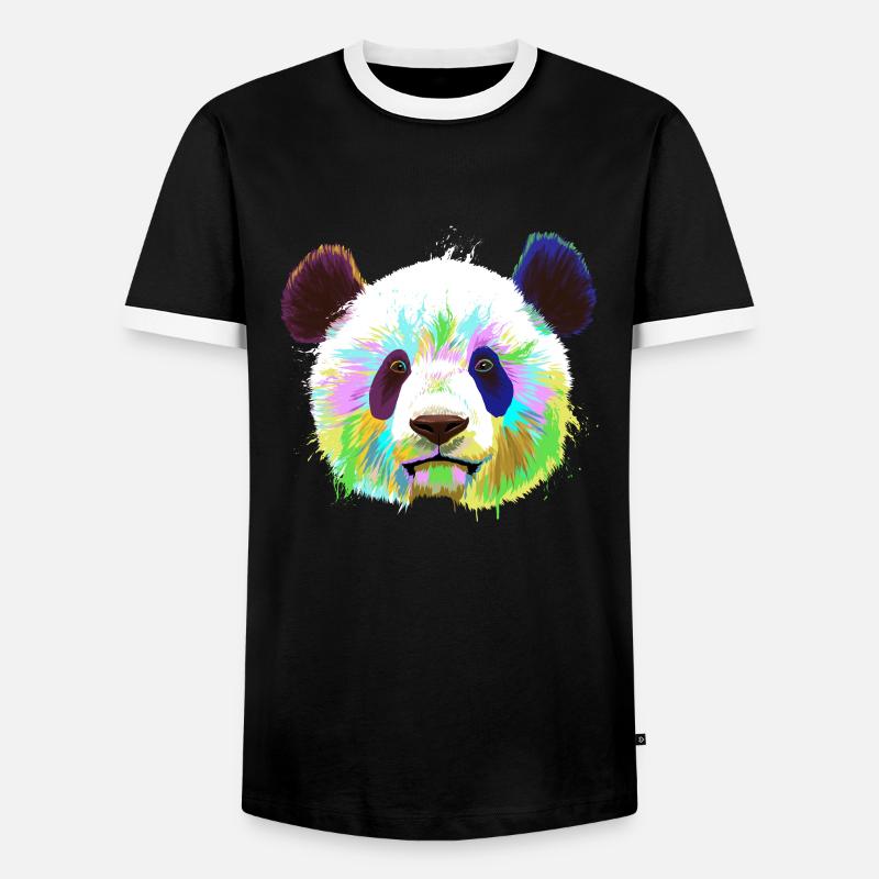 Splash Panda - Men's Ringer Shirt - black/white