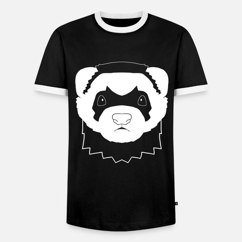 Frettchen - Männer Kontrast-T-Shirt - Schwarz/Weiß