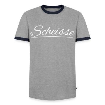Scheisse - Männer Kontrast-T-Shirt - Grau/Navy  - Vorne - AI Model Female 172 light (172cm) & AI Model Male 178 light (178cm)