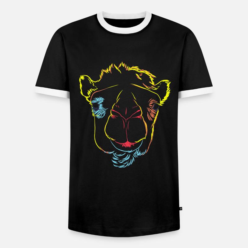Kamel - Männer Kontrast-T-Shirt - Schwarz/Weiß