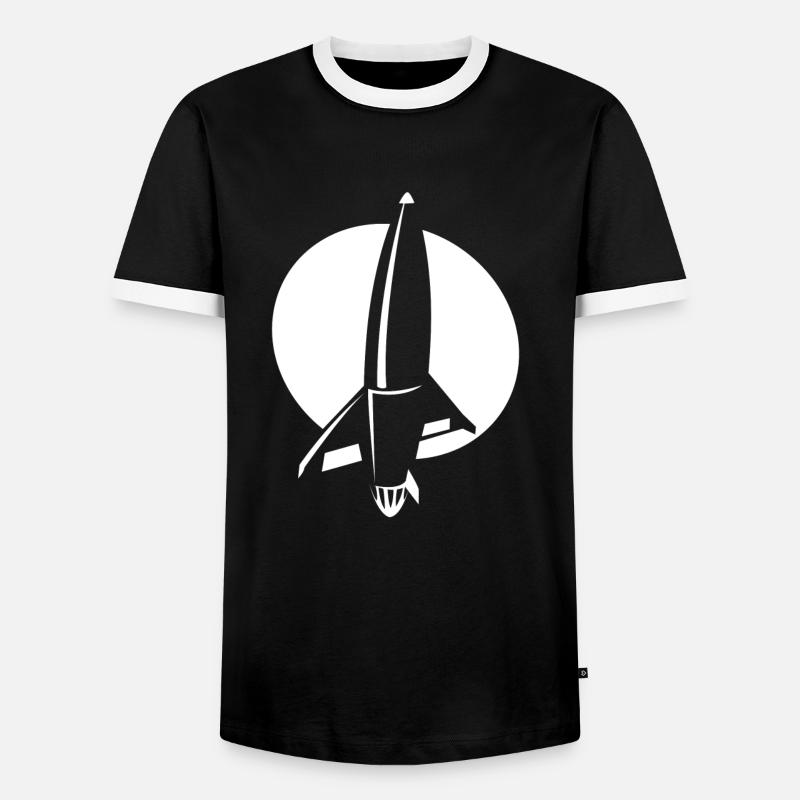 rocket - Men's Ringer Shirt - black/white