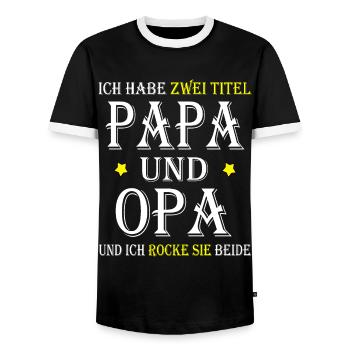 Lustige Papa und Opa Geschenksidee - Männer Kontrast-T-Shirt - Schwarz/Weiß - Vorne - AI Model Female 172 light (172cm) & AI Model Male 178 light (178cm)