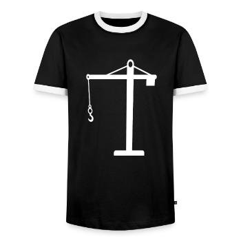 grue - T-shirt contrasté Homme - noir/blanc - Devant - AI Model Female 172 light (172cm) & AI Model Male 178 light (178cm)