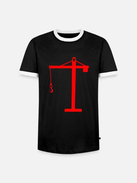 Kran - Männer Kontrast-T-Shirt - Schwarz/Weiß