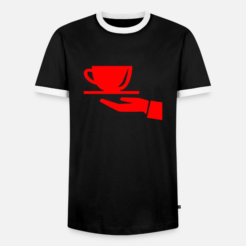 Kellner - Männer Kontrast-T-Shirt - Schwarz/Weiß