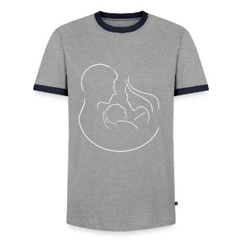 Eltern Baby Vater Mutter Papa Mama Schwangerschaft - Männer Kontrast-T-Shirt - Grau/Navy  - Vorne - AI Model Female 172 light (172cm) & AI Model Male 178 light (178cm)