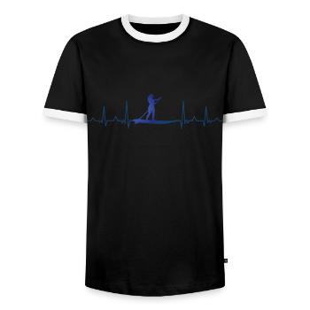 Planche de surf paddle paddle SUP Heartbeat - T-shirt contrasté Homme - noir/blanc - Devant - AI Model Female 172 light (172cm) & AI Model Male 178 light (178cm)