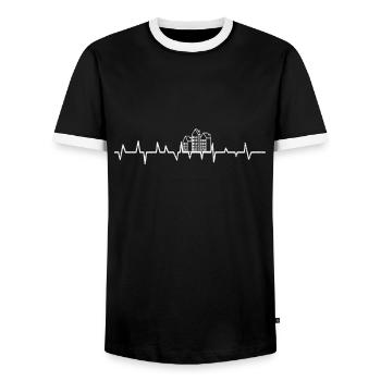 Construction Manager Hausbau Eigenheim Topping-out ceremony Häuslebauer - Men's Ringer Shirt - black/white - Front - AI Model Female 172 light (172cm) & AI Model Male 178 light (178cm)
