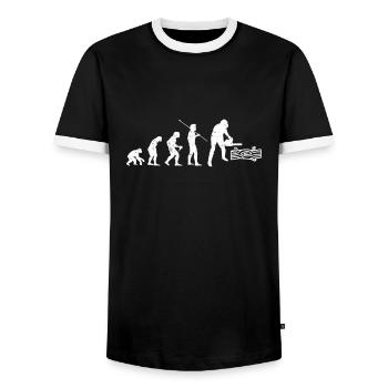Wood forester forest forester chainsaw chainsaw - Men's Ringer Shirt - black/white - Front - AI Model Female 172 light (172cm) & AI Model Male 178 light (178cm)