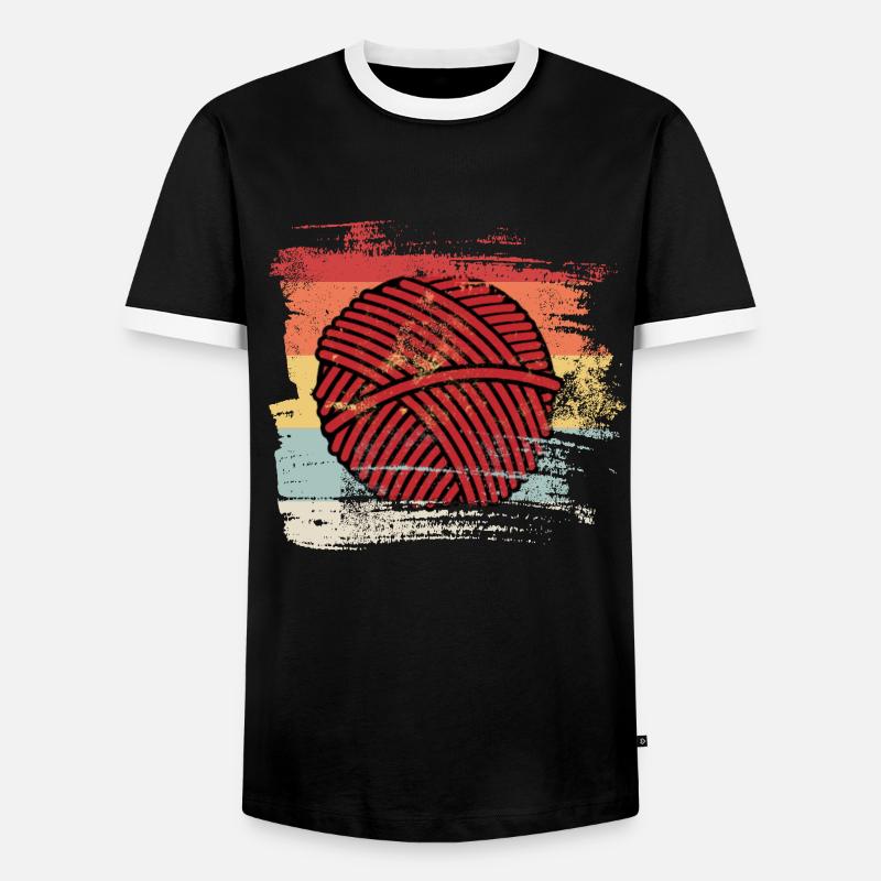 Retro Hobby Wool - Men's Ringer Shirt - black/white