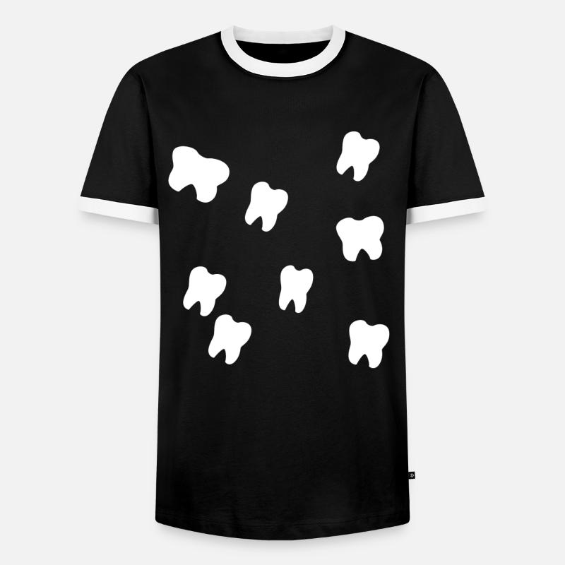 Zähne - Männer Kontrast-T-Shirt - Schwarz/Weiß