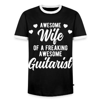Lustiger Gitarrist Ehemann Phrase Geschenk für - Männer Kontrast-T-Shirt - Schwarz/Weiß - Vorne - AI Model Female 172 light (172cm) & AI Model Male 178 light (178cm)