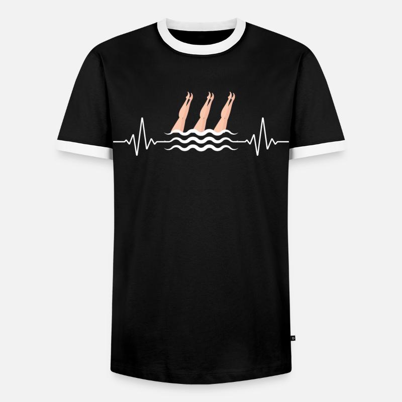 Synchro Schwimmer Synchronschwimmen - Männer Kontrast-T-Shirt - Schwarz/Weiß