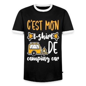 Camping-Car Caravane dicton de camping drôle - Männer Kontrast-T-Shirt - Schwarz/Weiß - Vorne - AI Model Female 172 light (172cm) & AI Model Male 178 light (178cm)