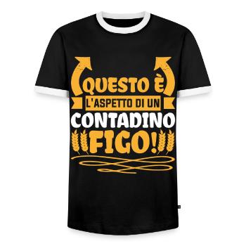 Contadino figo regalo divertente contadini e - Männer Kontrast-T-Shirt - Schwarz/Weiß - Vorne - AI Model Female 172 light (172cm) & AI Model Male 178 light (178cm)