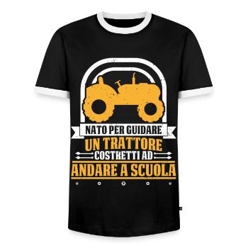 Detti Farmer Contadino Ragazzi Nato Per Guidare - Männer Kontrast-T-Shirt - Schwarz/Weiß - Vorne - AI Model Female 172 light (172cm) & AI Model Male 178 light (178cm)