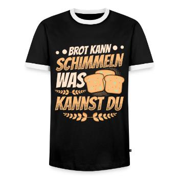 Brot Kann Schimmeln Was Kannst Du - Männer Kontrast-T-Shirt - Schwarz/Weiß - Vorne - AI Model Female 172 light (172cm) & AI Model Male 178 light (178cm)