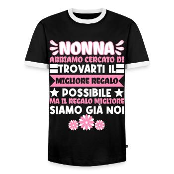 Nonna Festa della Mamma migliore Nonna del mondo - Männer Kontrast-T-Shirt - Schwarz/Weiß - Vorne - AI Model Female 172 light (172cm) & AI Model Male 178 light (178cm)
